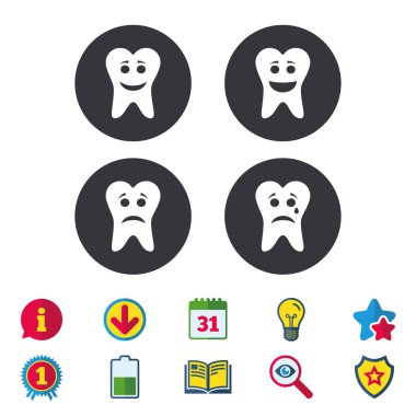 Tooth facees icons clipart