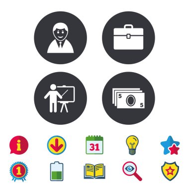 İşadamı düz simgeler