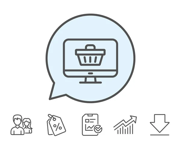 Ikona nákupního košíku online — Stockový vektor