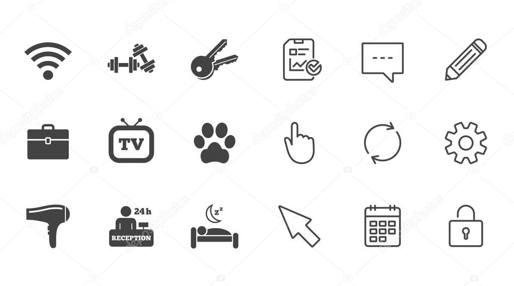Hotel and apartment service icons