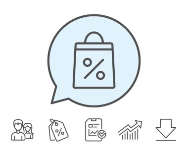 Alışveriş çantası ile yüzde simgesi