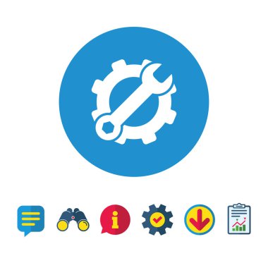 İngiliz anahtarı anahtar dişli işareti ile