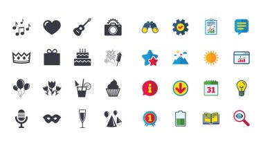 Parti kutlama ve doğum günü simgeler