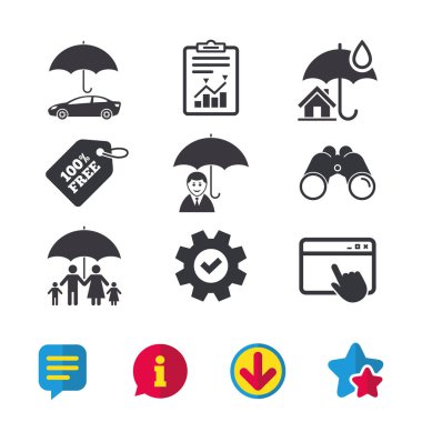 Gayrimenkul veya ev sigorta simgeler