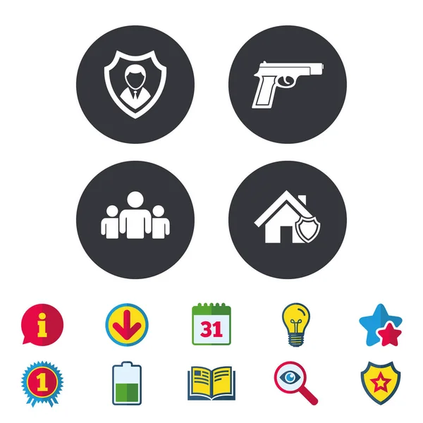 Veiligheid agentschap pictogrammen — Stockvector