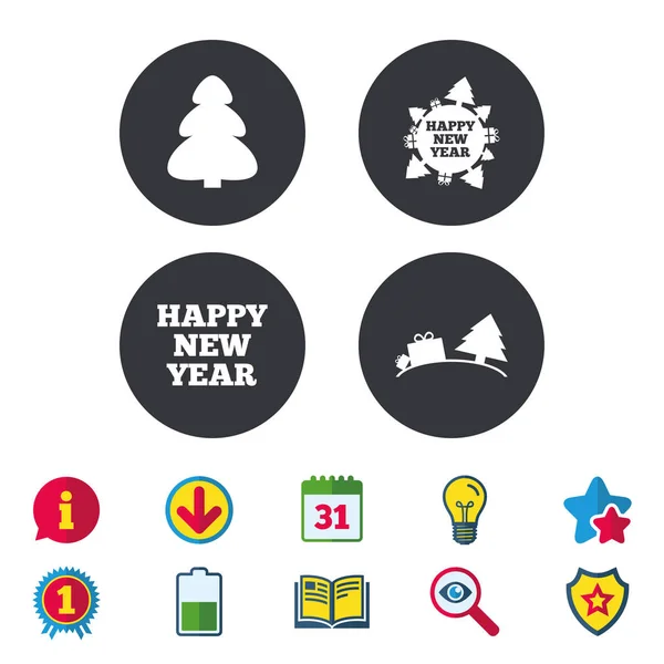 Happy new year icons — Stock Vector