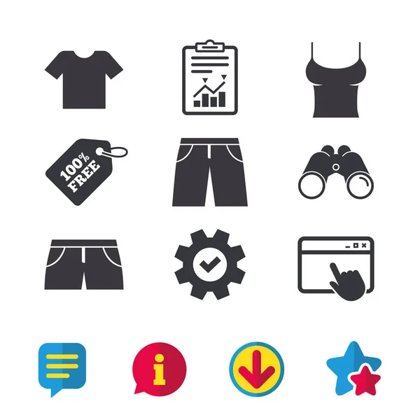 Camiseta y pantalones con carteles cortos — Vector de stock