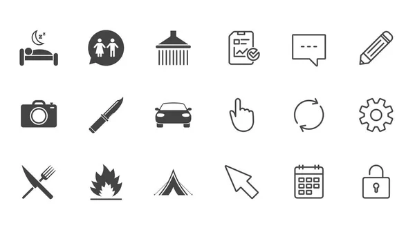 Hiking trip icons — Stock Vector