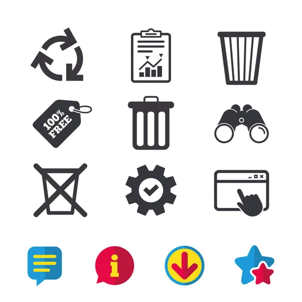 Iconos de papelera de reciclaje — Vector de stock