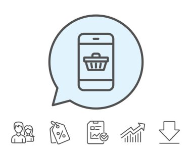 Mobil alışveriş sepeti simgesini