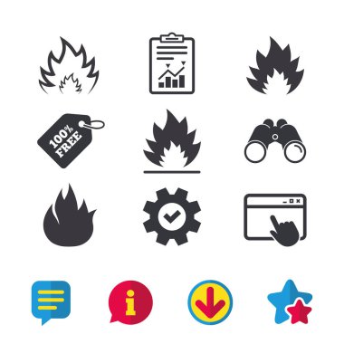 Yangın alev simgeler