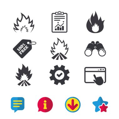 Yangın alev simgeler