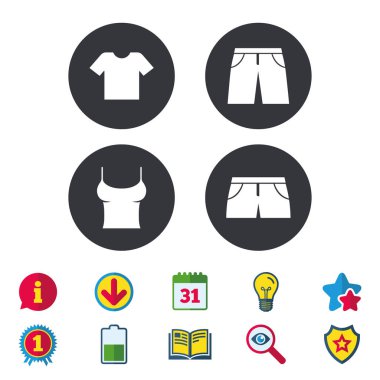 T-shirt ve şort işaretleri pantolon