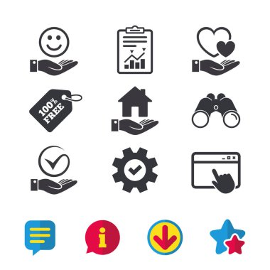 gülümseme ve el simgeleri