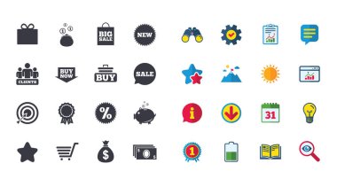 alışveriş, e-ticaret ve iş simgeleri