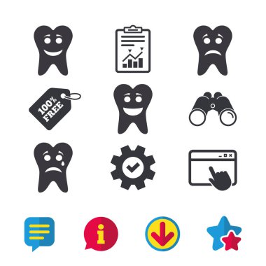 Tooth face icons clipart