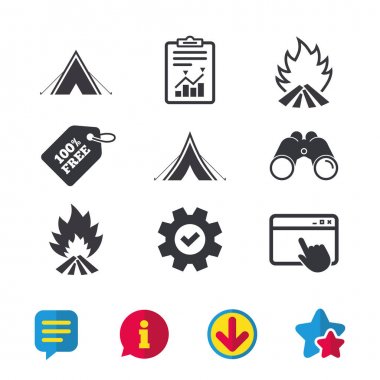 Turist kamp çadır işaretleri