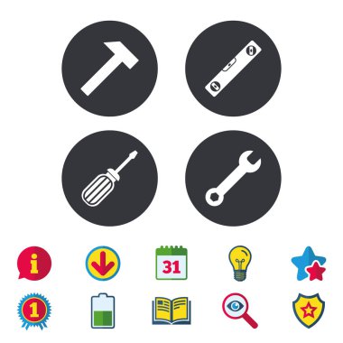 Tornavida ve İngiliz anahtarı aracı simgeler