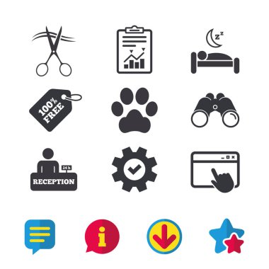 otel hizmetleri simgeler