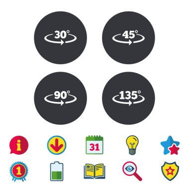 Açı 30-135 derece simgeleri