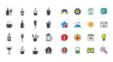 İçecekler ve kokteyller simgeler kümesi