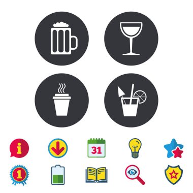 Siyah simgeler içecekler