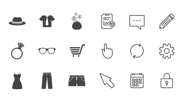 Vêtements et accessoires icônes — Image vectorielle