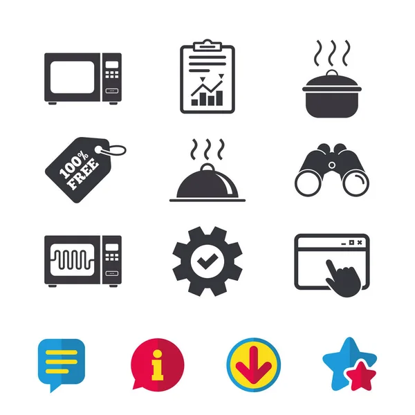 Microwave oven icons — Stock Vector