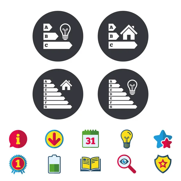 Energie-efficiëntie pictogrammen — Stockvector