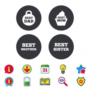 En iyi anne, kız ve erkek kardeşim simgeler