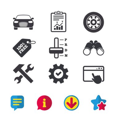 Onarım servis aracı tekerlek işareti ile