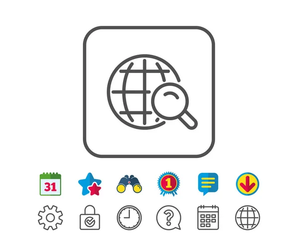 Icono de línea de búsqueda global — Archivo Imágenes Vectoriales
