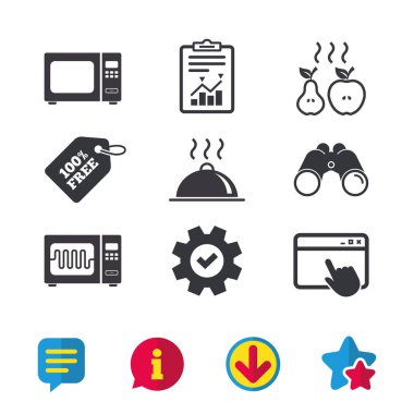 Mikrodalga ızgara fırın simgeler.