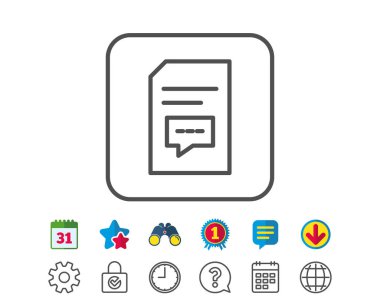 Yorum satırı simgesi ile belge 