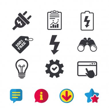 Lamba ampul ile pil simgeleri