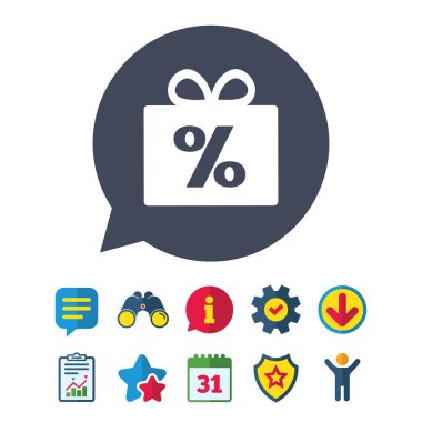 Hediye kutusu işareti simgesi indirim