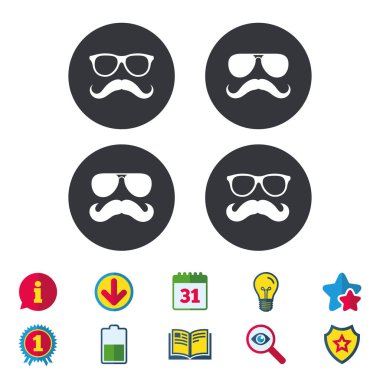 Bıyık ve gözlük simgeler 