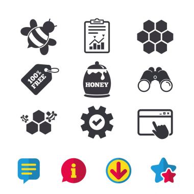 Petek hücreleri arılar simgesiyle