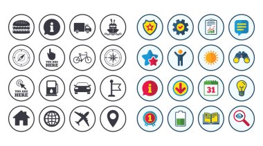 navigasyon ve gps simge kümesi.