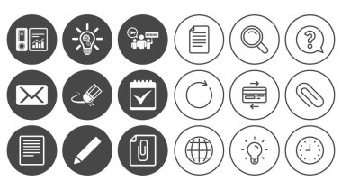 Office, belgeler ve iş simgeleri