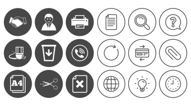 Office, belgeler ve iş simgeleri