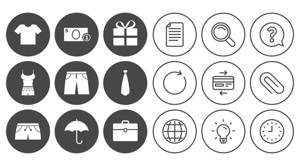 Ropa, accesorios iconos — Vector de stock