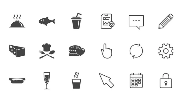 Icônes de nourriture, boissons — Image vectorielle