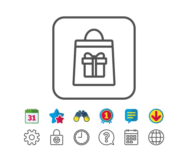 Shopping bag with Gift box icon — Stock Vector