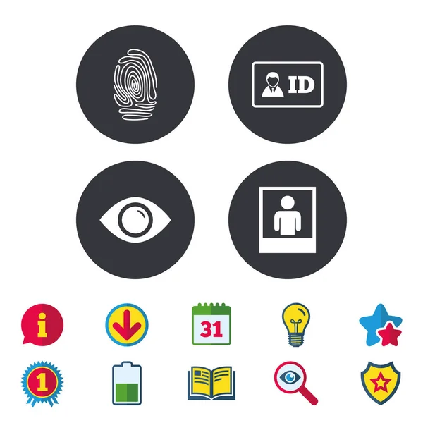 Iconos de la tarjeta de identificación de identidad — Vector de stock