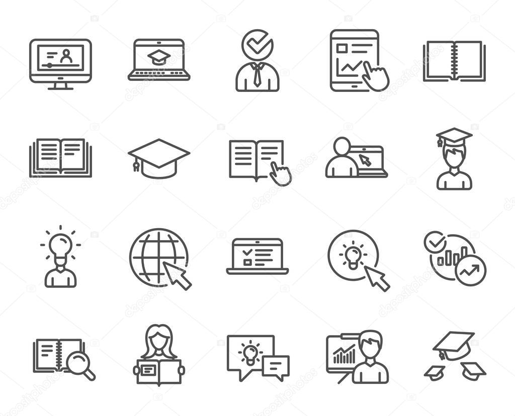 Education line icons 