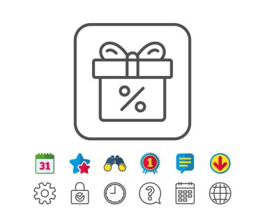 Hediye kutusu ile yüzde satırı simgesi