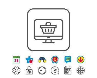 Online alışveriş sepeti satırı simgesi 