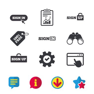 Simgeleri imzala. Oturum açma sembolleri