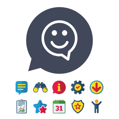 Mutlu yüz konuşma balonu simgesi